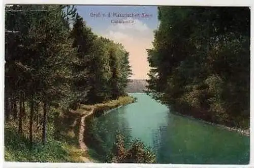 25325 Ak Gruß von den Masurischen Seen Kanalpartie 1917