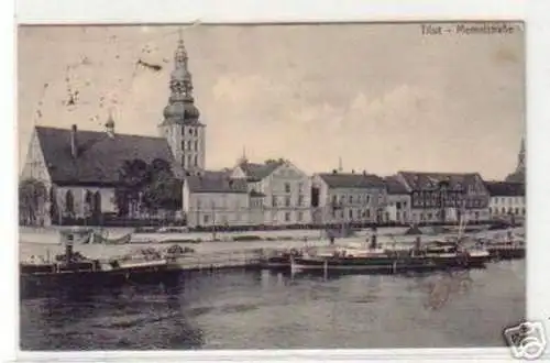 21675 Ak Tilsit Memelstrasse um 1919