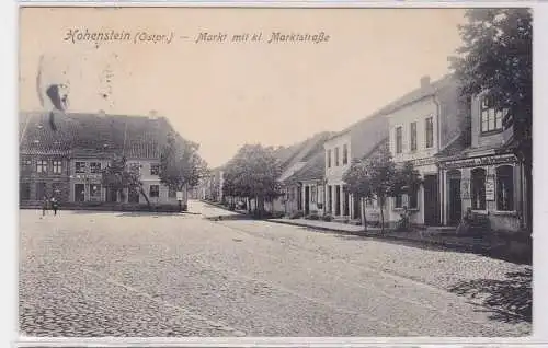 93564 Ak Hohenstein in Ostpreussen Markt mit kleiner Marktstrasse 1912