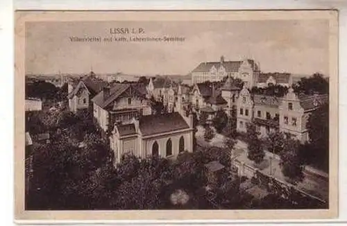 53854 Ak Lissa in.P. Villenviertel mit Kath. Lehrerinnen Seminar um 1930