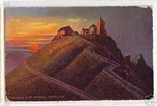 04525 Ak Sonnenaufgang an der Schneekoppe 1916