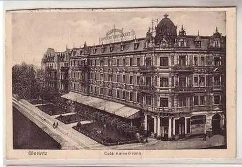 18108 Ak Gleiwitz Café Kaiserkrone 1922