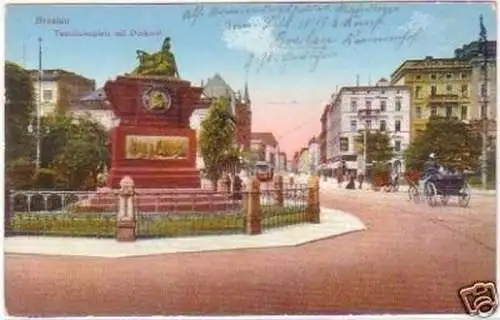 29755 Feldpost Ak Breslau Tauentzienplatz 1915
