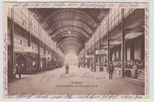 50115 Ak Breslau Verkehrshalle im Hauptbahnhof 1921