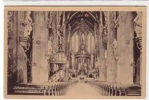 41464 Ak Schweidnitz in Schlesien Inneres der katholischen Pfarrkirche um 1930