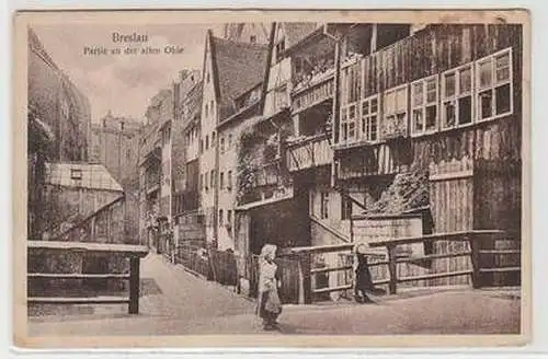 52790 Ak Breslau Partie an der alten Ohle um 1930