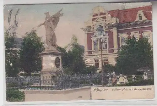 68343 Ak Haynau Wilhelmsplatz mit Kriegerdenkmal 1909
