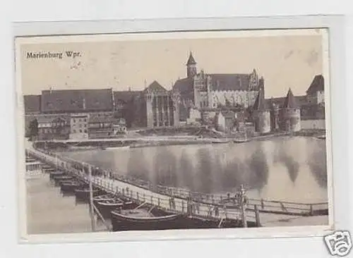 25089 Ak Marienburg in Westpreussen Behelfsbrücke 1913