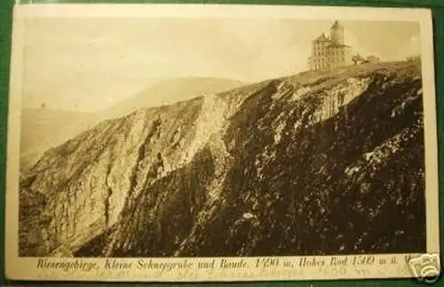 rare Ak Riesengebirge kleine Schneegrube 1944