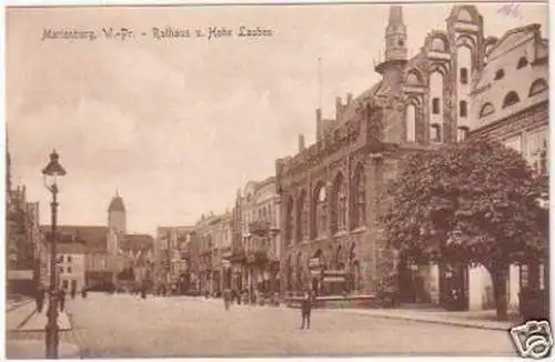 15984 Ak Marienburg in Westpreußen hohe Lauben um 1920