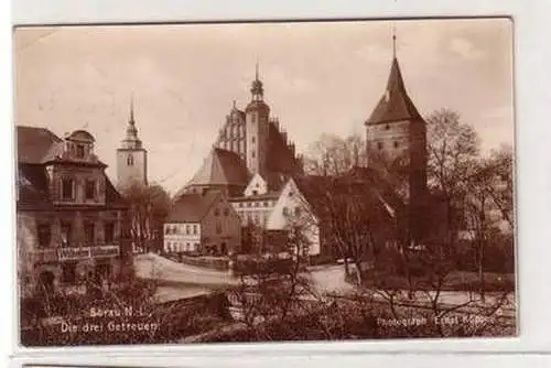 46492 Ak Sorau Niederlausitz die drei Getreuen 1928