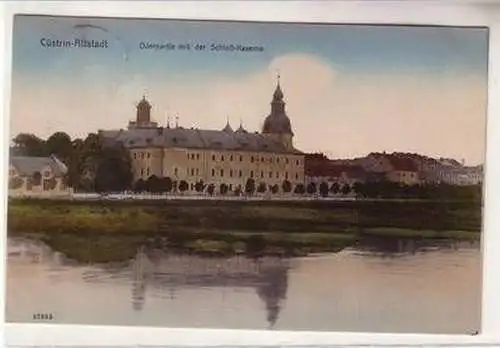 57551 Ak Cüstrin-Altstadt Oderpartie mit der Schloß Kaserne 1913