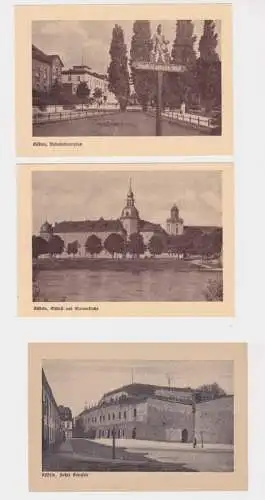 3x 94565 AK Küstrin (Kostrzyn nad Odra) - Hoher Kavalier, Schloß & Marienkirche