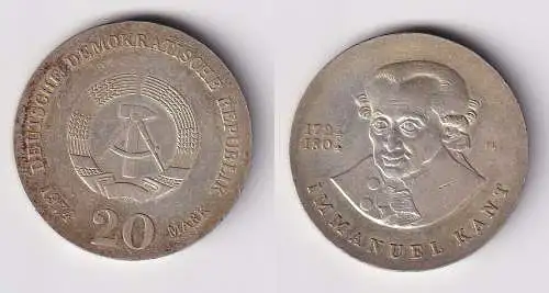 DDR Gedenk Münze 20 Mark Emmanuel Kant 1974 Stempelglanz (168342)
