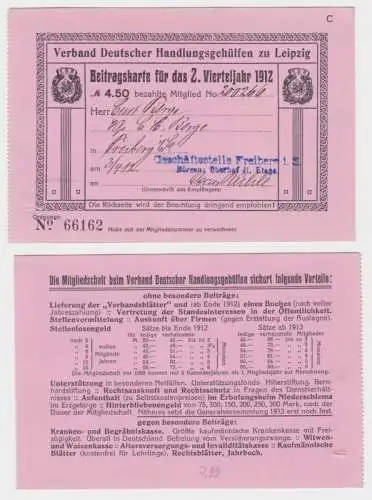 96694 Beitragskarte Verband Deutscher Handlungsgehülfen zu Leipzig 1912