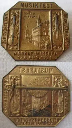 Abzeichen Musikfest Obervogtland. Orchester-Ver. Markneukirchen 1931 (168262)