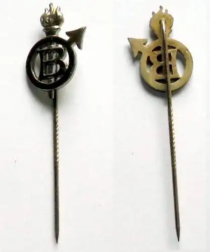 seltene Anstecknadel Fackel hinter umkreisten B m. Aufwärtspfeil um 1950 /132939