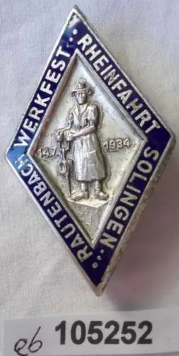 altes Abzeichen Rheinfahrt Solingen Rautenbach Werkfest 1934 (105252)
