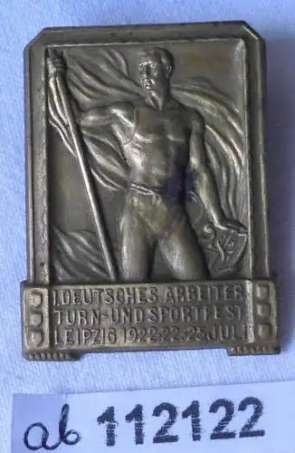 seltenes Abzeichen Deutsches Arbeiter Turn- & Sportfest Leipzig 1922 (112122)
