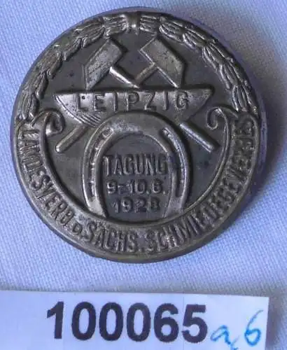 altes Blech Abzeichen Leipzig Tagung des Schmiedegewerbes 1928 (100065)