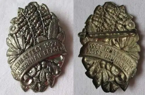 seltenes Blech Abzeichen Heimatfest Olbernhau im Erzgebirge 1927 (131835)