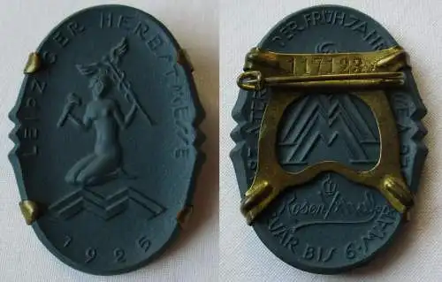 seltenes Porzellan Medaille Leipziger Herbstmesse 1925 (150399)