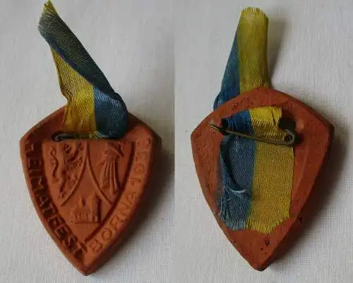 seltenes Steingut Abzeichen Heimatfest Borna 1938 (124785)