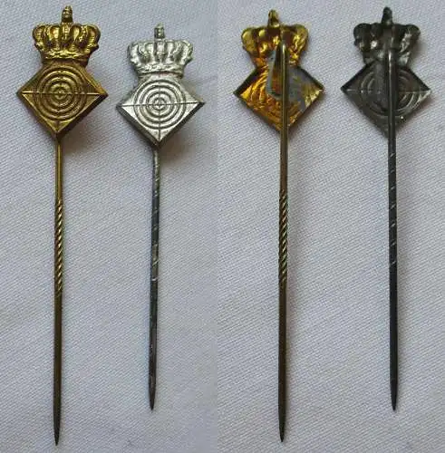 2 x alte Anstecknadel Schützenverein in Gold und Silber (144447)