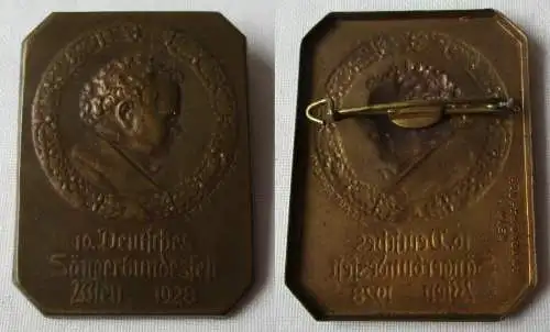seltenes Blech Abzeichen 10.deutsches Sängerbundfest Wien 1928 (129582)