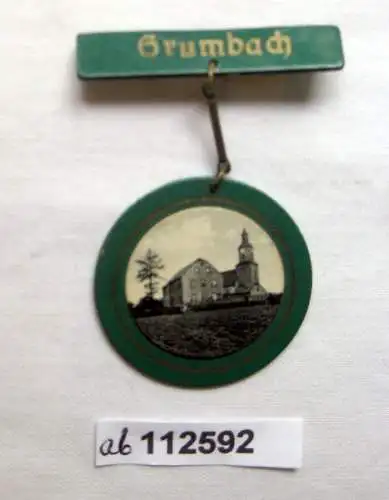 seltenes Kunststoff Abzeichen Grumbach 100 Jahre Schule 1839-1939 (112592)