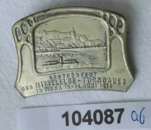 seltenes Abzeichen Gauturnfest des Gau Mittelelbe in Pirna 1912 (104087)