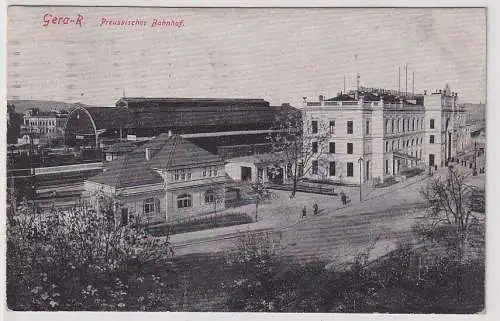 91688 Ak Gera-R. - Preussischer Bahnhof 1925
