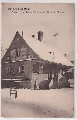 93562 Feldpost Ak Der Krieg im Osten - Mitau - Idyllische Ecke Große Straße