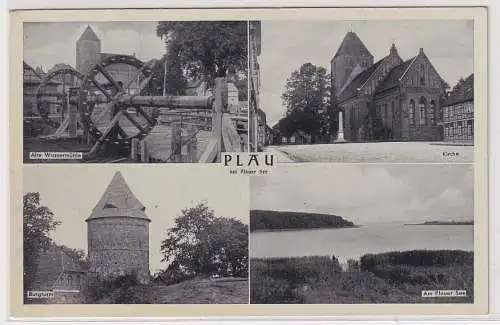 903981 Mehrbild Ak Plau Am See - Alte Wassermühle, Burgturm, Kirche um 1920
