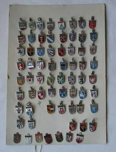 67 Anhänger Städtewappen Andenken Küstrin, Stettin, Danzig, usw. um 1930 /158003