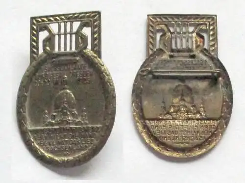 seltenes Blech Abzeichen 1.sächsisches Sängerbundfest Dresden 1925 (132831)