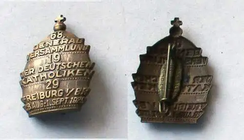 Abzeichen 68. Generalversammlung der deutschen Katholiken Freiburg 1929 (132833)