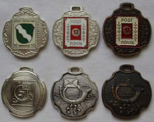 3x Anhänger Post ПОЧТА Zone Francaise Briefpost Briefmarke (126699)