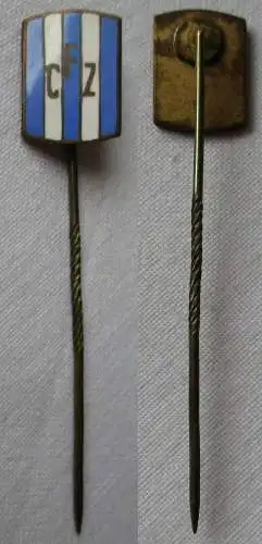 emailliertes Sport Anstecknadel CFZ blau weiß um 1930? (151258)