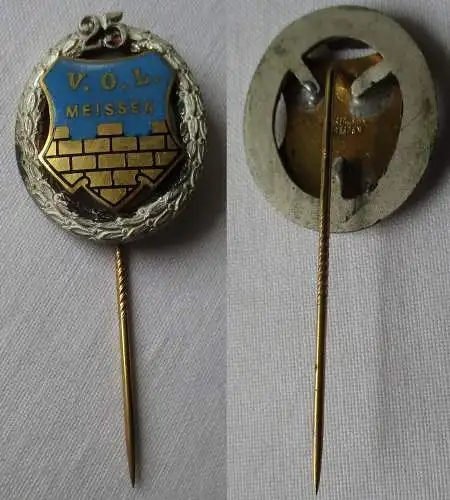 emaillierte Anstecknadel Verbandsabzeichen 25 J. VOL Meissen um 1930  (125262)