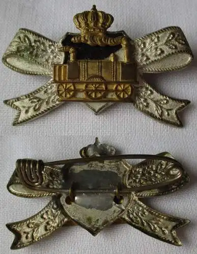 seltene Abzeichen Preußischer Eisenbahn Verein, Metallschleife um 1910 (164514)