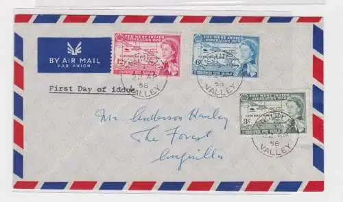 64053 Luftpost FDC West indische Föderation St. Christopher Nevis Anguilla 1958