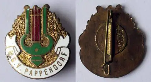 emailliertes Abzeichen Musik & Gesangverein Pappendorf um 1920 (138444)