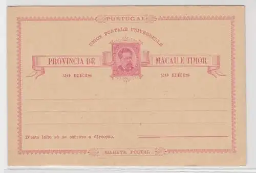 98647 seltene Ganzsachen Postkarte Macau e Timor portugiesische Kolonie um 1900