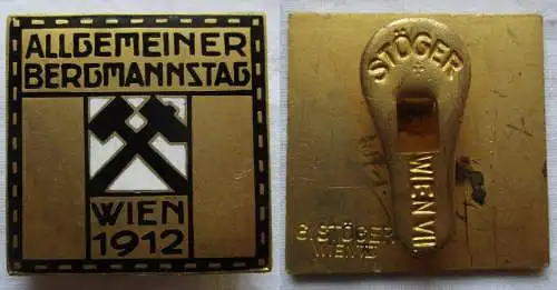 emailliertes Abzeichen Allgemeiner Bergmannstag Wien 1912 - Stöger (168244)