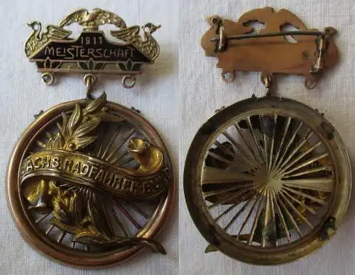 emailliertes Abzeichen Sächsischer Radfahrer-Bund Meisterschaft 1911 (168869)