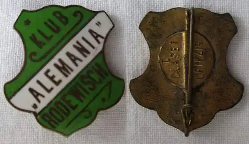emailliertes Abzeichen Klub "Alemania" Rodewisch - C.Claser Leipzig (118902)