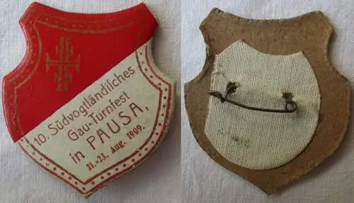 Papp Abzeichen 10. Südvogtländisches Gau-Turnfest in Pausa 1909 (161150)