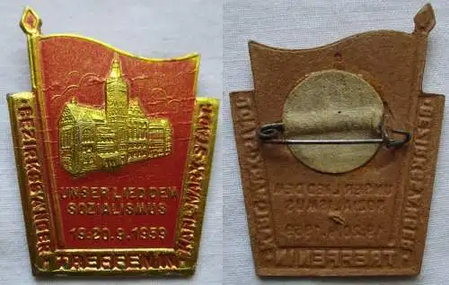 DDR Papp Abzeichen Bezirkssängertreffen in Karl-Marx-Stadt 1959 (161833)