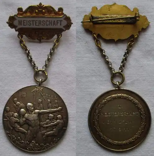 900er Silber Medaille Meisterschaft im Kugelwerfen 1911 (121890)